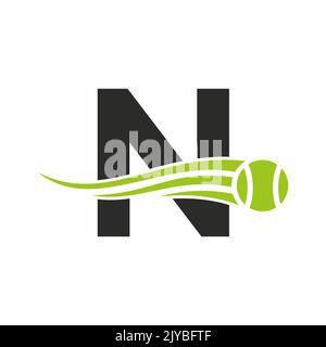 Design-Vorlage für „Letter N Tennis Club“-Logo. Tennis Sport Academy, Club Logo Stock Vektor