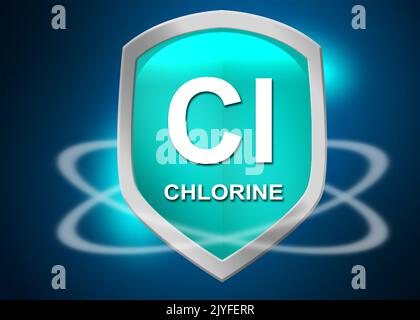 Mineralien Chlorschild für Gesundheitskonzept, 3D Rendering Stockfoto