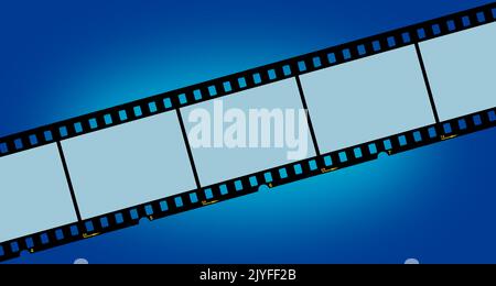 Filme Film mit Blaulicht Vorlage, 3D Rendering Stockfoto