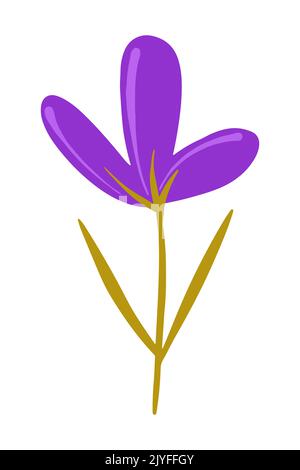 Vektor-Illustration von Purple Wildblume in einem flachen Stil gezeichnet. Stock Vektor