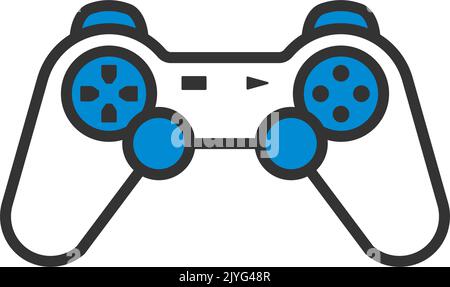 Gamepad-Symbol. Editierbare Fett Formatigte Kontur Mit Farbfüllungsdesign. Vektorgrafik. Stock Vektor