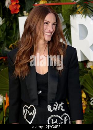 Sep 07, 2022 - London, England, UK - Julia Roberts nimmt an der Ticket to Paradise World Film Premiere, Odeon Luxe, Leicester Square Teil Stockfoto