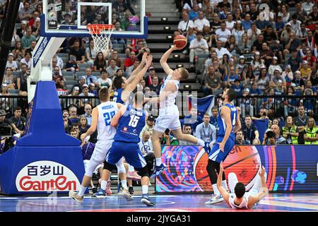 Prag, Tschechische Republik. 06. September 2022. Die Basketball-Europameisterschaft der Männer, Gruppe D, wurde am 6. September 2022 in Prag, Tschechien, ausgetragen. Quelle: Michal Kamaryt/CTK Photo/Alamy Live News Stockfoto