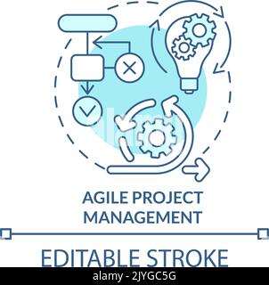 Agiles Projektmanagement türkisfarbenes Konzeptsymbol Stock Vektor