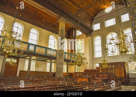 Amsterdam, Niederlande. August 2022. Das Innere der portugiesischen Synagoge in Amsterdam. Hochwertige Fotos Stockfoto