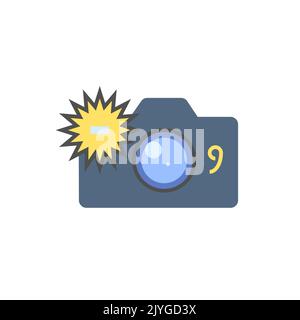 Kamerasymbol. Kamerabezogene Vektorflachdarstellung Stock Vektor