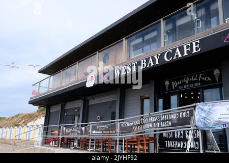 west Bay Cafe in westgate-on-Sea, kent, großbritannien september 2022 Stockfoto