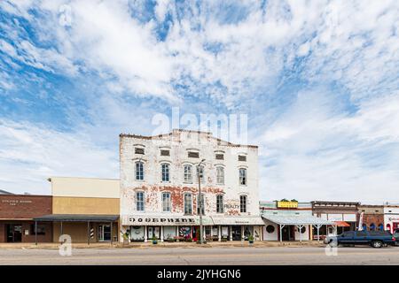 Union Springs, Alabama, USA - 6. September 2022: Das ehemalige Josephine Hotel-Gebäude wurde 1880 erbaut und ist derzeit ein Schaufenster und Museum. Stockfoto