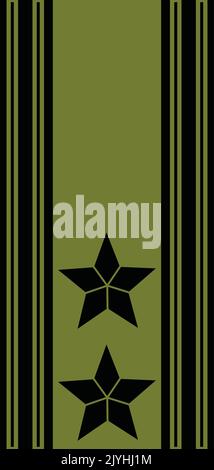 Schulterpolster NATO-Offizier-Zeichen für den OBERSTLØYTNANT (SENIOR FIELD GRADE MILITARY OFFICER)-Rang in der norwegischen Armee Stock Vektor
