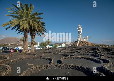 Landwirtschaftsmuseum Casa-Museo del Campesino mit Monumento a la Fecundidad, Kanarische Inseln, Lanzarote, Mozaga Stockfoto