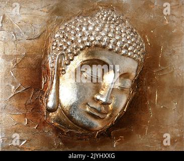 Relief goldener Buddha, Thailand Stockfoto