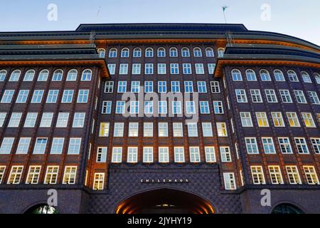 Chilehaus, ehemaliges Kontorhaus, Deutschland, Hamburg Stockfoto