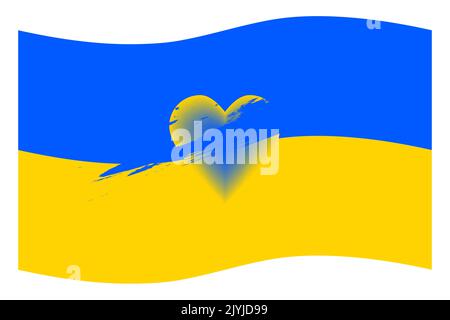 Symbol der ukrainischen Nationalflagge. Betet für die Ukraine. Vektorgrafik. Stock Vektor