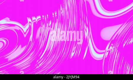 Flüssiger Hintergrund, violett mit blau. Bizarre farbige Streifen auf der Oberfläche durch das Mischen des Farbstoffs in der Flüssigkeit. 3D Rendern. Stockfoto
