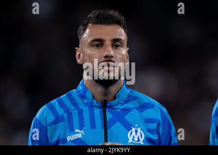 LONDON, ENGLAND - 07. SEPTEMBER: Jonathan Clauss von Olympique Marseille während des UEFA Champions League-Spiel der Gruppe D zwischen Tottenham Hotspur und Ol Stockfoto