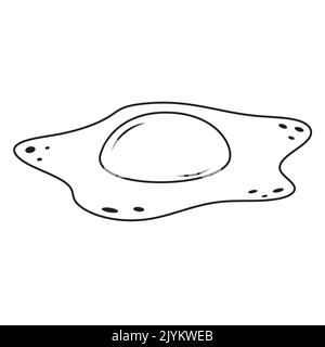 Spiegelei, Frühstück, Konturzeichnung, Doodle, Vektorgrafik Stock Vektor