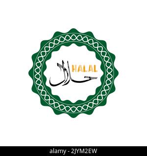 Halal-Logo und Banner für Business-Vektordesign. Stock Vektor