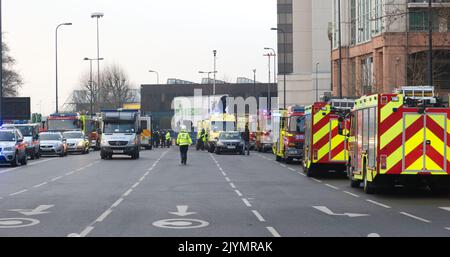 Notfalldienste, die an einem Vorfall in London teilnehmen Stockfoto