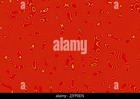 2D Abstraktes Design, Orange und roter abstrakter Wellenhintergrund, 3D Rendering Stockfoto