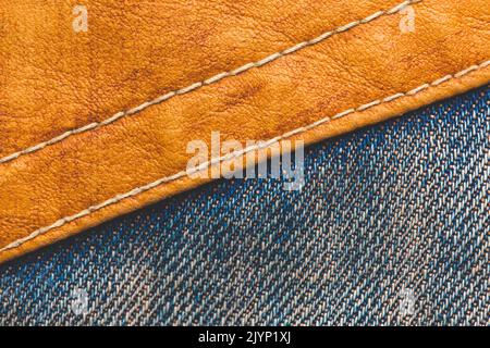 Foto, Nahaufnahme Artikel Ledertaschen an Jeans Stockfoto
