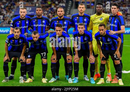 Mailand, Italien. 07. September 2022. Die Starging-11 von Inter beim UEFA Champions League-Spiel zwischen Inter und Bayern München bei Giuseppe Meazza in Mailand. (Foto: Gonzales Photo/Alamy Live News Stockfoto