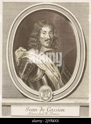 Jean de Gassion war ein französischer Offizier, der im 17. Jahrhundert diente. Er ist für seine Rolle in mehreren bedeutenden Schlachten bekannt, einschließlich der Schlacht von Rocroi während des Dreißigjährigen Krieges, wo er Anerkennung für seine Tapferkeit und seine militärische Fähigkeit erlangte. Stockfoto