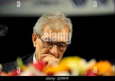 Dhaka, Bangladesch - 28. Dezember 2011: Amartya Kumar Sen, der Gewinner des Nobelpreis für Wirtschaftswissenschaften, ist ein indischer Bengali. Er kam nach Banglad Stockfoto