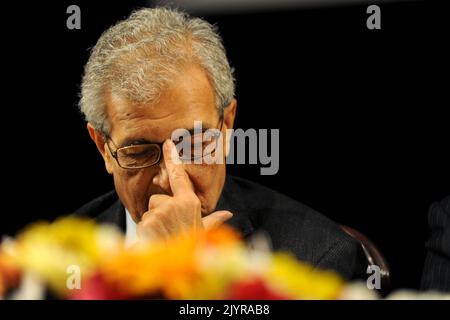 Dhaka, Bangladesch - 28. Dezember 2011: Amartya Kumar Sen, der Gewinner des Nobelpreis für Wirtschaftswissenschaften, ist ein indischer Bengali. Er kam nach Banglad Stockfoto