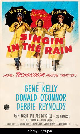 Vintage Movie Poster - Singin' in the Rain (MGM, 1952). Ein-Blatt-Filmplakat - Musical feat Gene Kelly Donald O'Connor Debbie Reynolds Stockfoto