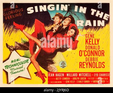 Singin' in the Rain (MGM, 1952). Titel Lobby Card - Musical feat Gene Kelly Donald O'Connor Debbie Reynolds Stockfoto