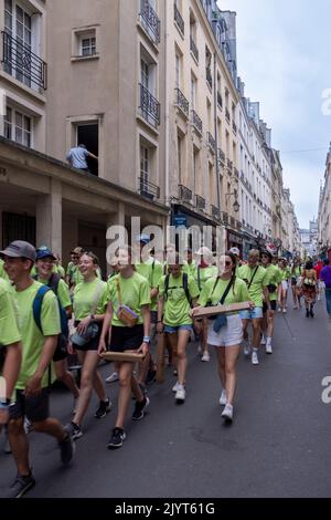 Eine Gruppe südafrikanischer Schulkinder besucht Paris, Frankreich Stockfoto