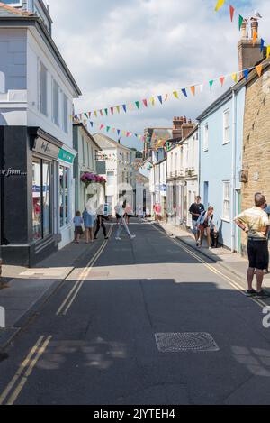 Fore Street in Salcombe, Devon, Großbritannien, in South Hams Stockfoto