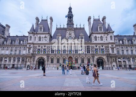 Das Hôtel de Ville, das Rathaus von Paris, Frankreich Stockfoto