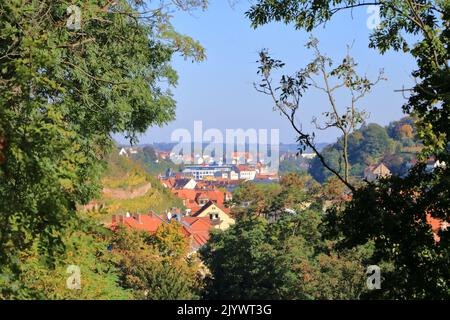 Blick über das Dorf Meissen in Sachsen in Deutschland Stockfoto