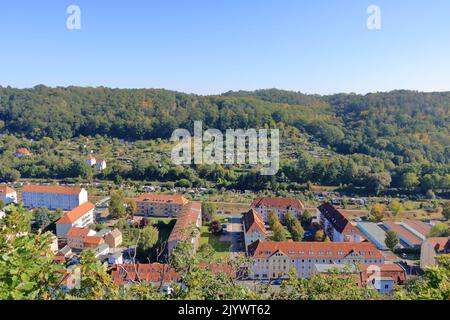 Blick über das Dorf Meissen in Sachsen in Deutschland Stockfoto