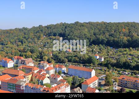 Blick über das Dorf Meissen in Sachsen in Deutschland Stockfoto