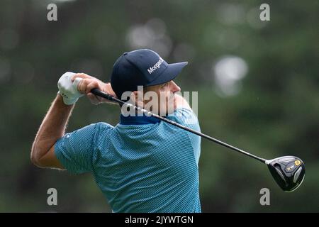 Justin Rose (eng) 11. T-Shirt während der BMW PGA Championship 2022 Tag 1 im Wentworth Club, Virginia Water, Großbritannien, 8.. September 2022 (Foto von Richard Washbrooke/News Images) Stockfoto