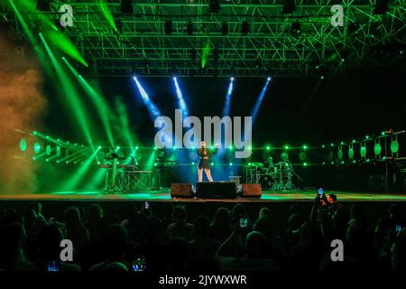 Verona, Italien. 7.. September 2022. Die italienische Sängerin Annalisa Scarrone alias Annalisa bei seinem Live-Auftritt im Teatro Romano in Verona für seine Club-Tournee Nuda10 Stockfoto