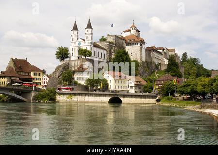 Aarburg an der Aare im Kanton Aargau, Schweiz Stockfoto