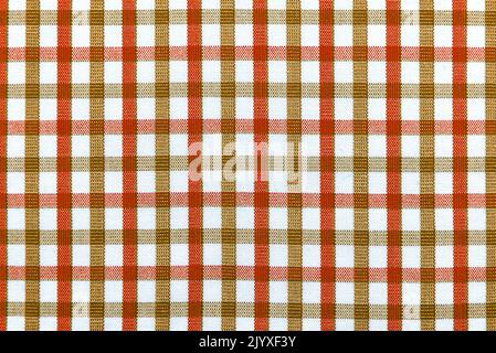 Hintergrund aus Stoff in einem Käfig. Karierte Textur. Textur mit geraden Linien Stockfoto