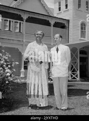 Königin Salote Tonga Ausländische Königsfamilie. 14. Januar 1954. Stockfoto