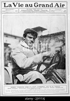 Victor Hemery. Gewinner des Vanderbilt Cup Race 1905. Victor Hemery (1876 - 1950) war ein französischer Rennfahrer-Champion der frühen Grand-Prix-Ära. Stockfoto