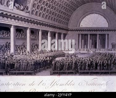 Gravur mit der Eröffnung des Generalstates in Versailles am 5. Mai 1789. Stockfoto