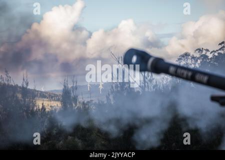 Bravo Battery, 3-7 Field Artillery leitet Tabelle VI Stockfoto