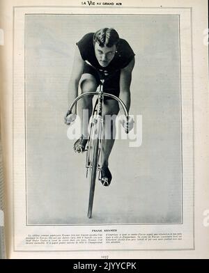 Foto im Lifestyle-Magazin La Vie au Grand Air; Radsportler Frank Kramer auf seinem Fahrrad. Stockfoto