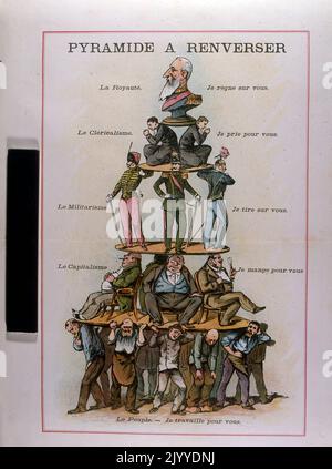 Satirische Illustration, die den Orden der Männer und ihre Berufe vom König bis zum Volk darstellt. Stockfoto