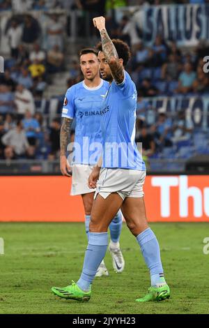 Stadio Olimpico, Rom, Italien. 8. September 2022. Fußball der UEFA Europa League, SS Lazio gegen Feyenoord; nach dem Tor für 2-0 in der 15.-minütigen Spielzeit feiert er: Action Plus Sports/Alamy Live News Stockfoto