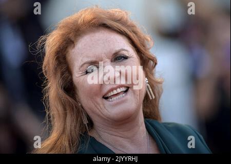 Venedig, Italien. 07. September 2022. Sarah Ferguson nimmt am Donnerstag, den 8. September 2022, am Roten Teppich des „Sohnes“ beim Internationalen Filmfestival von Venedig 79. Teil. Foto von Rocco Spaziani/UPI Credit: UPI/Alamy Live News Stockfoto