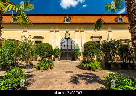 Schloss Buchlovice, Tschechische republik. Antikes, historisches Gebäude im Barockstil. Berühmtes Touristenziel in Südmähren Region. Stockfoto