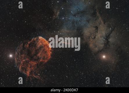 Der Quallen-Nebel. IC443. Elemente dieses Bildes wurden von der NASA eingerichtet. Stockfoto
